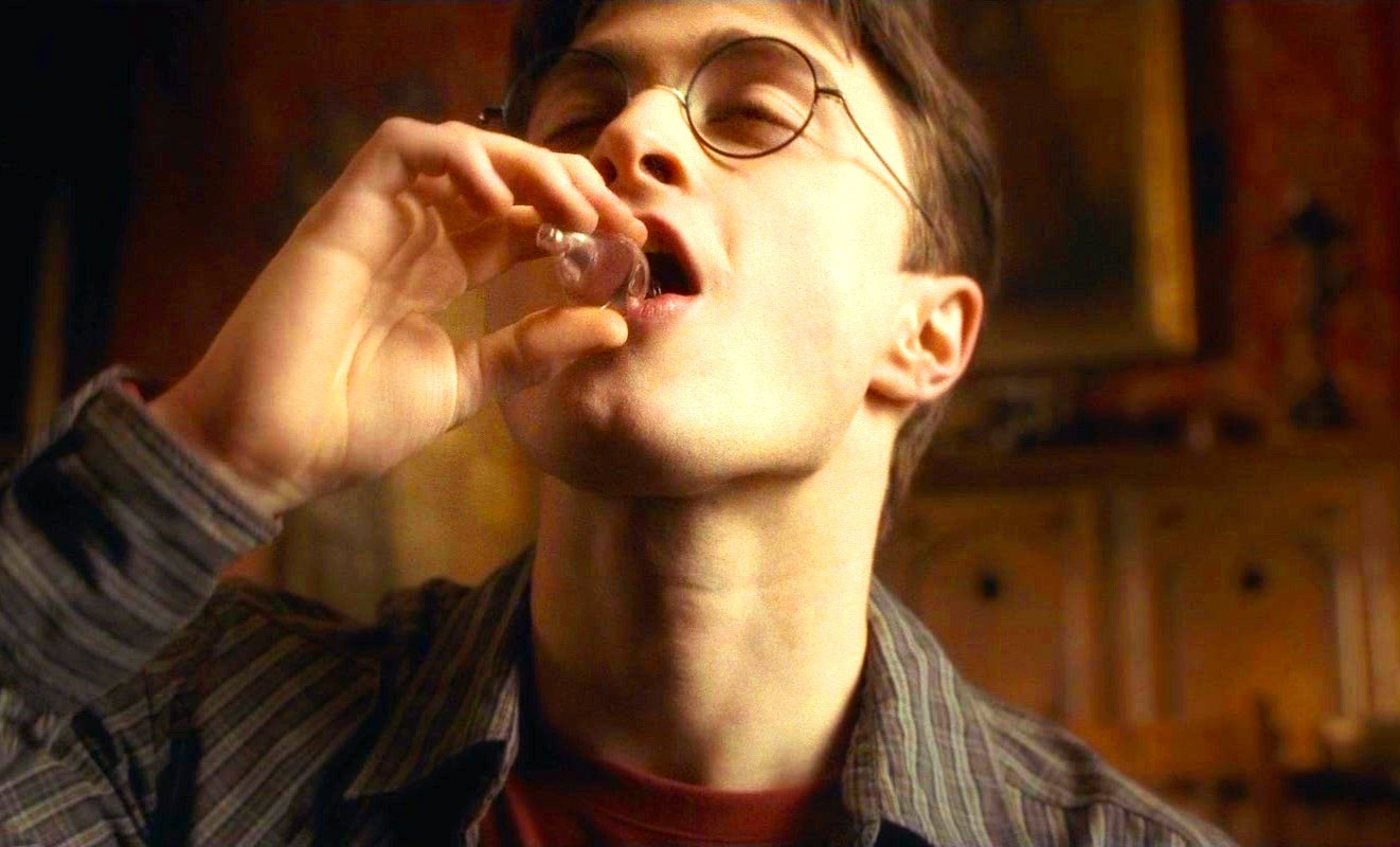 Harry Potter Trivia Quiz Harry Potter drinking Felix Felicis
