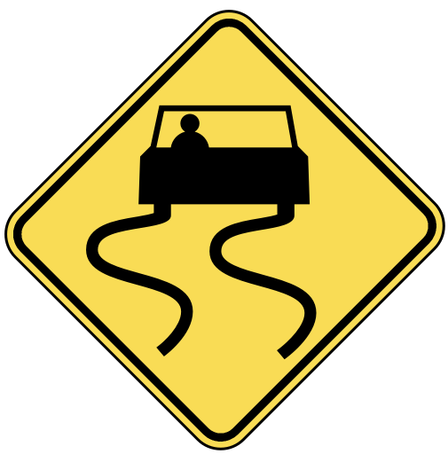 Can You Identify These Road Signs? Slippery when wet, use caution