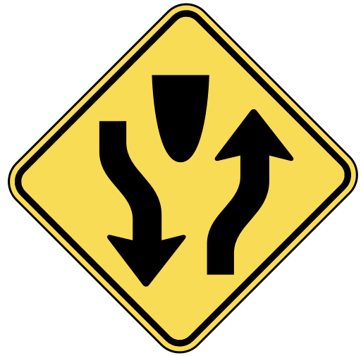 Can You Identify These Road Signs? Warning of divided highway