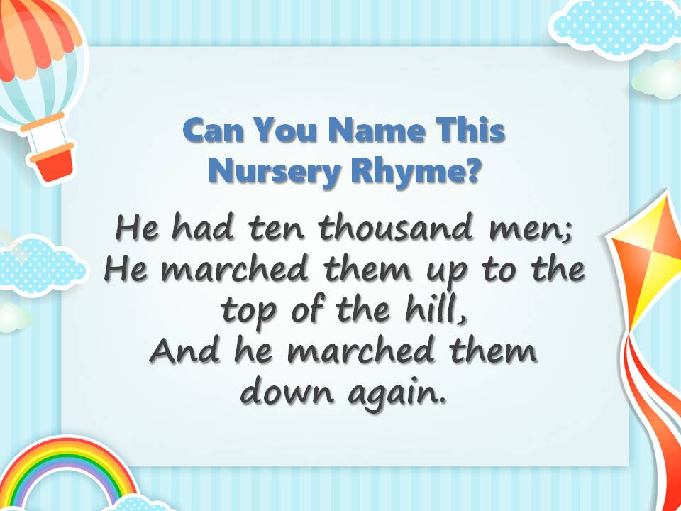 Can You Name These Nursery Rhymes? Quiz Slide10