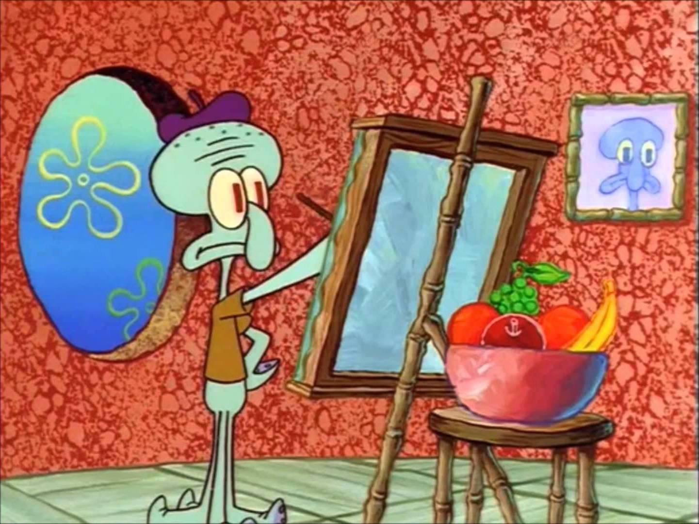 Spongebob Meme Quiz Squidward painting