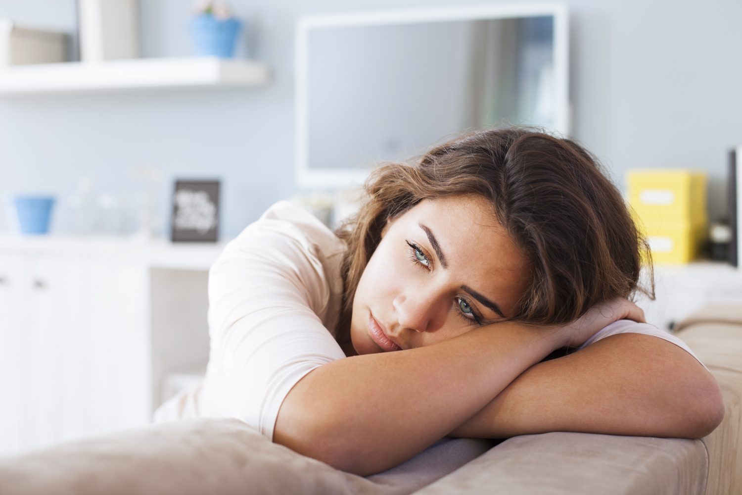 You Might Have Anxiety by These 15 Yes or No Questions Quiz Lonely sad woman deep in thoughts. Portrait of a thinking woman