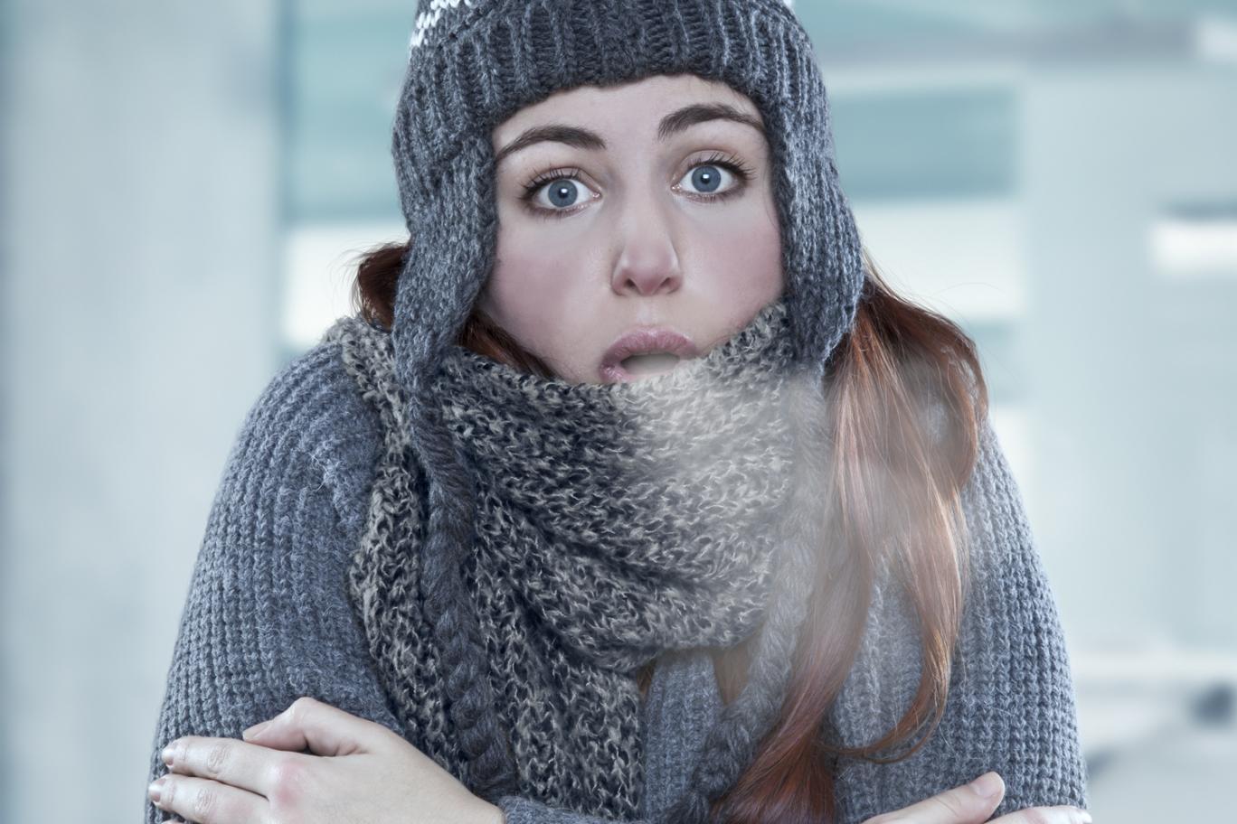 Arctic Vs Antarctic Cold person trembling shivering
