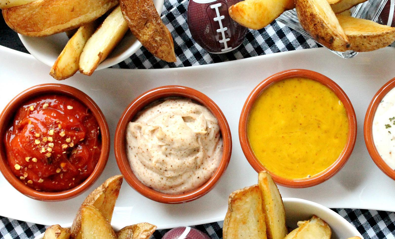 condiments with fries