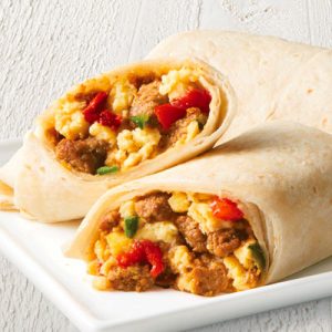 🍳 Pick Some Breakfast Foods and We’ll Reveal Your Celebrity Twin Chorizo and red pepper burrito