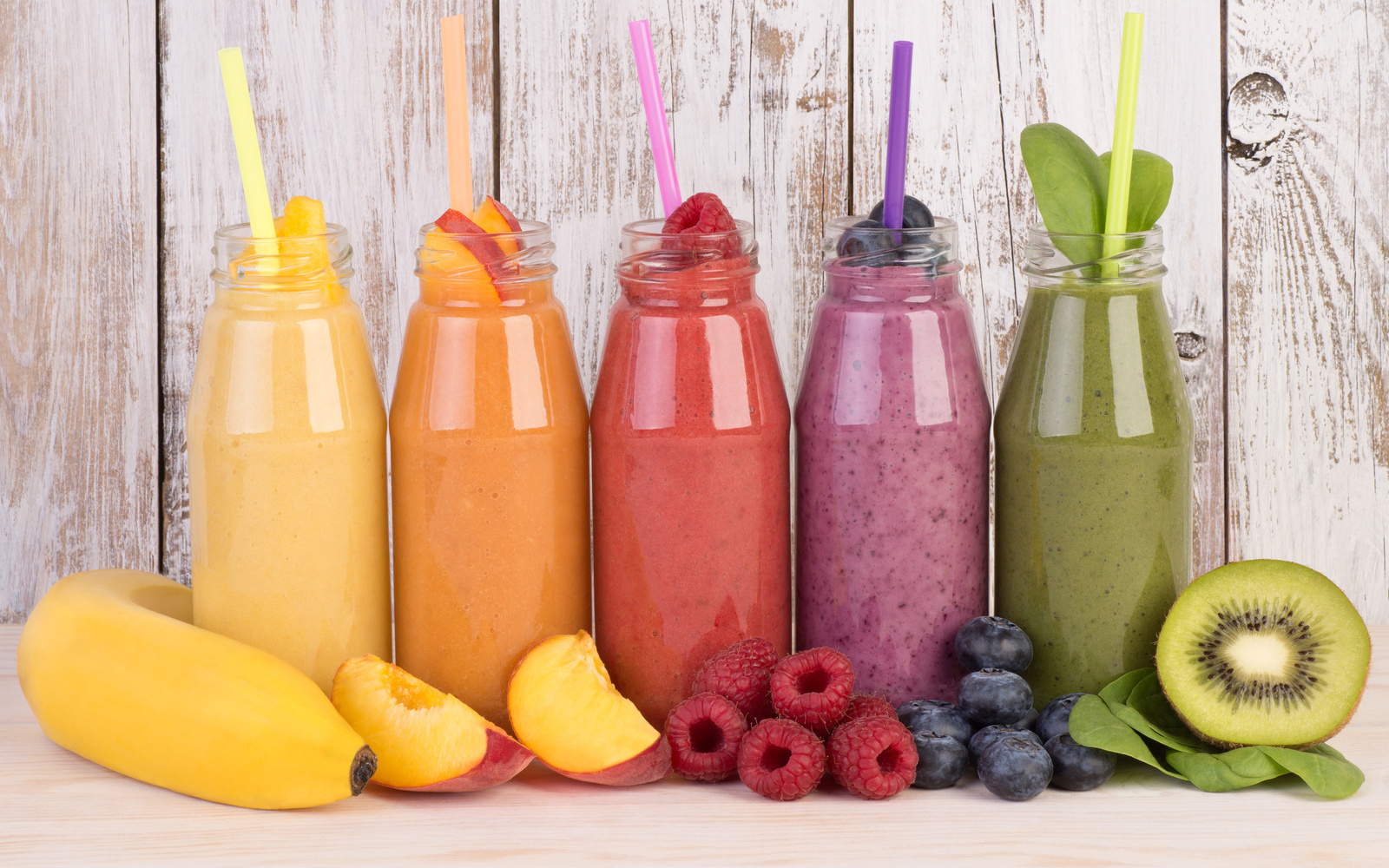 Choose Some Meals for Your Celeb Husband and We’ll Reveal Who He Is Fruit smoothies variety in rainbow colors