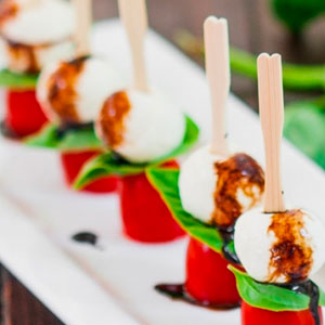 Eat At Celeb Weddings To Know The Age You'll Get Married Quiz Mini caprese salad