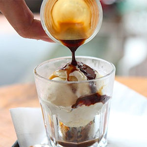 Eat At Celeb Weddings To Know The Age You'll Get Married Quiz Vanilla ice cream topped with a shot of espresso