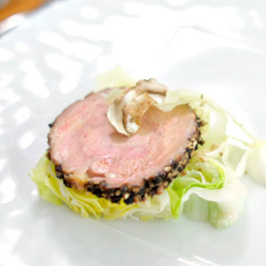 Eat At Celeb Weddings To Know The Age You'll Get Married Quiz Foie gras on pink peppercorn shortbread