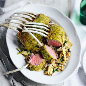 Eat At Celeb Weddings To Know The Age You'll Get Married Quiz Herb-crusted lamb with braised artichokes, almonds and mints