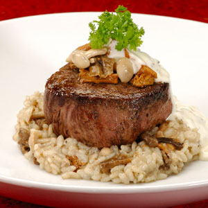 Eat At Celeb Weddings To Know The Age You'll Get Married Quiz Filet mignon with truffle mushroom risotto