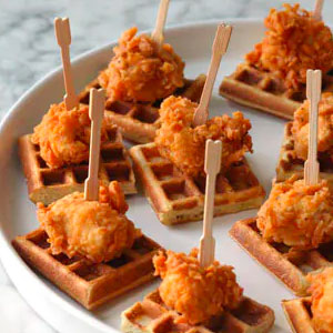 Eat At Celeb Weddings To Know The Age You'll Get Married Quiz Bite-sized chicken and waffles