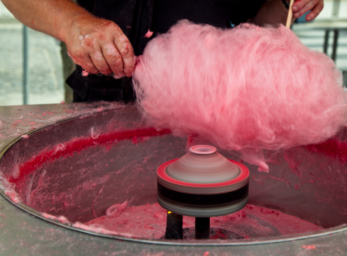 Pink candy floss cotton candy