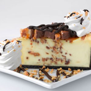 Order a Giant Meal from the Cheesecake Factory and We’ll Reveal How Old You REALLY Act Snickers bar chunks and cheesecake