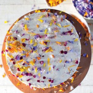 Pie Cake Quiz A delicate layer of edible flowers