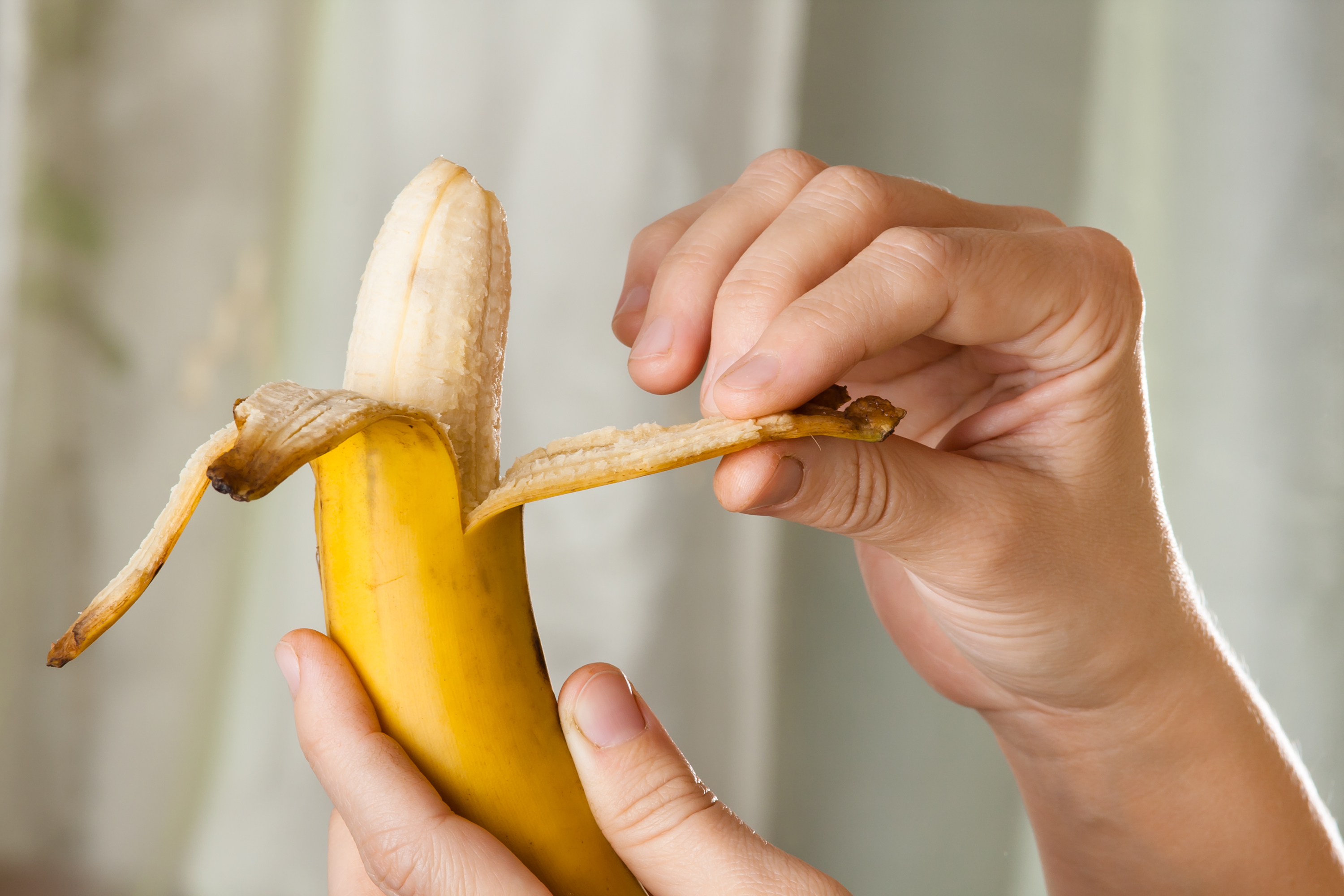 peeling bananas
