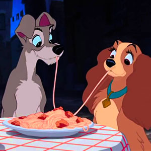 Build a Disney Mega Meal and We’ll Guess How Old You Are Spaghetti and meatballs from Lady and the Tramp