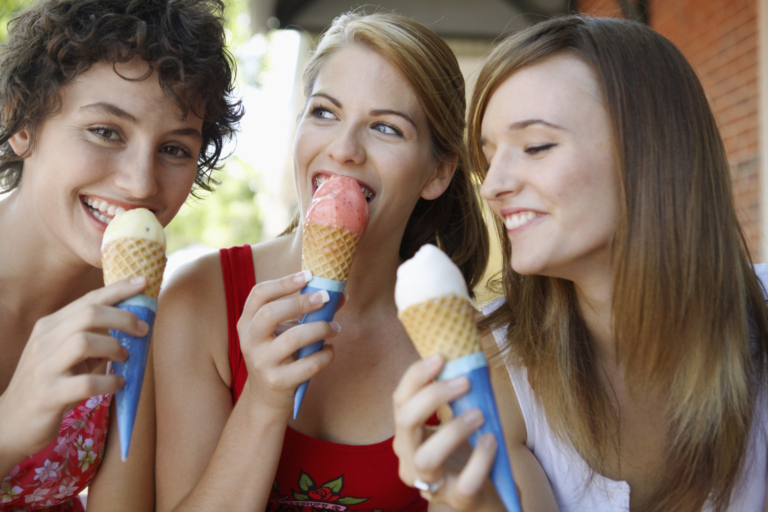 person eating ice cream