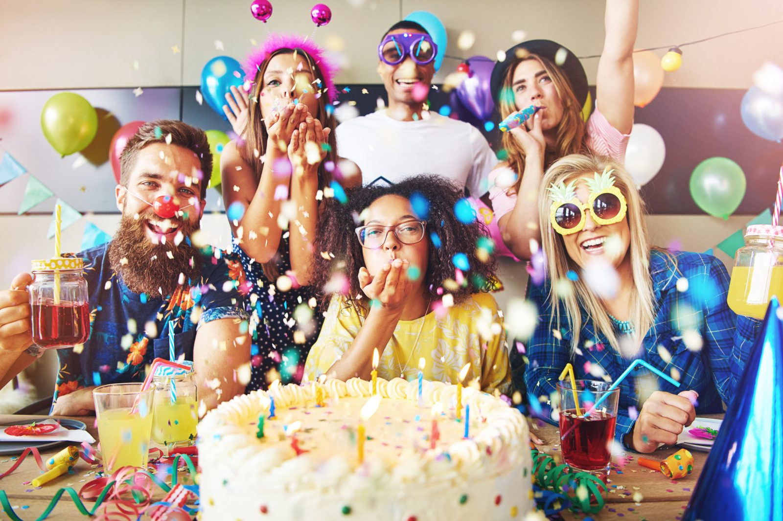 What Unpopular Food Are You? Confetti flying around group celebrating a party