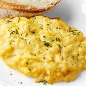 Cozy Fall Day Quiz Fluffy scrambled eggs with toast