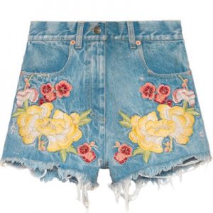 Pick Out Some Gucci Items and We’ll Tell You What Expensive City You Belong in Embroidered denim shorts