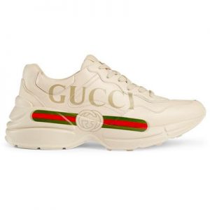 Pick Out Some Gucci Items and We’ll Tell You What Expensive City You Belong in Rhyton Gucci logo leather sneakers