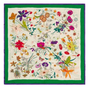 Pick Out Some Gucci Items and We’ll Tell You What Expensive City You Belong in Silk scarf with Flora Gothic print