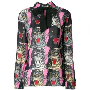 Pick Out Some Gucci Items and We’ll Tell You What Expensive City You Belong in Tiger Face print sablé shirt