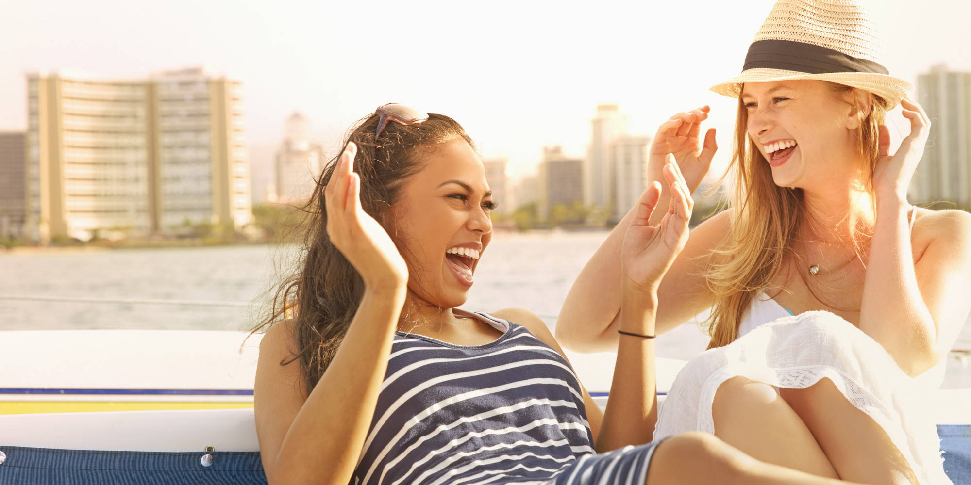 Everyone Is 😍 Romantically Compatible With One Celebrity — Who’s Yours? Women laughing together on boat