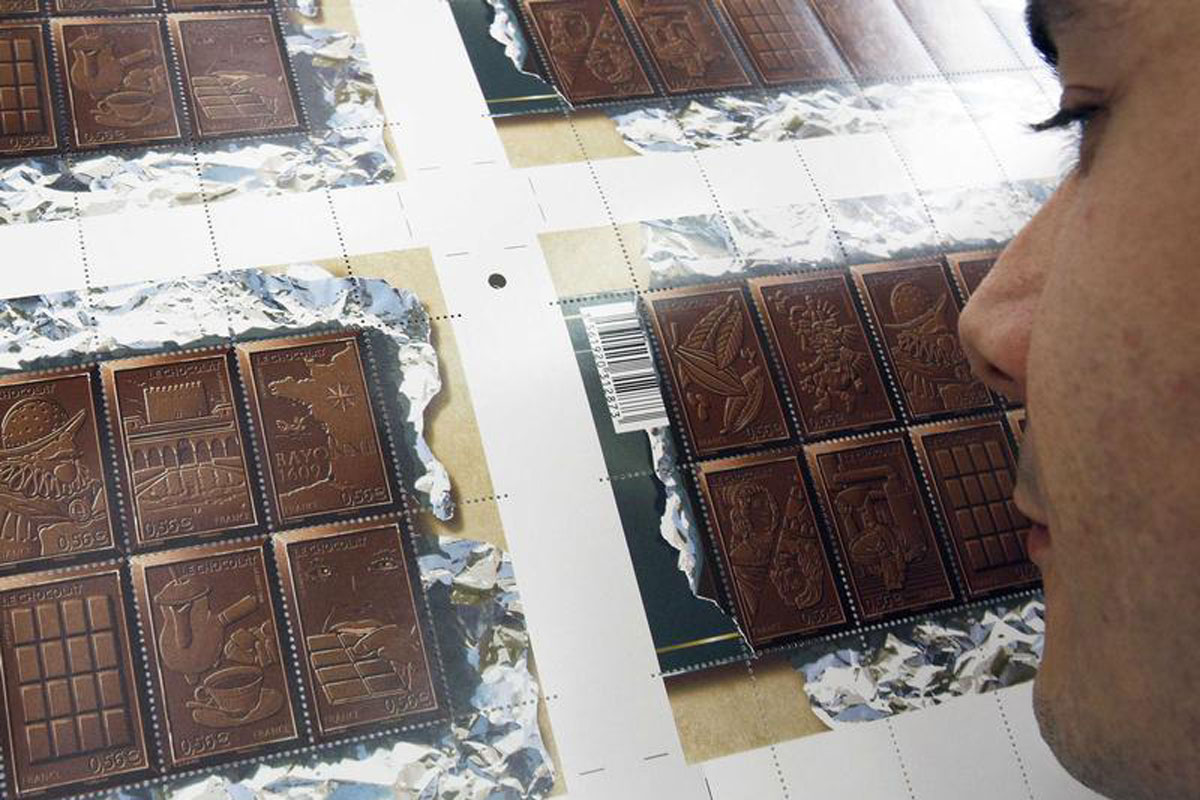 chocolate flavored stamps