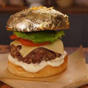 🍔 Build a Luxury Burger and We’ll Guess How Old You Are With 100% Accuracy Golden leaf-sprinkled bun