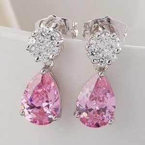 Pink Valentine's Day Quiz Pink tear drop earrings