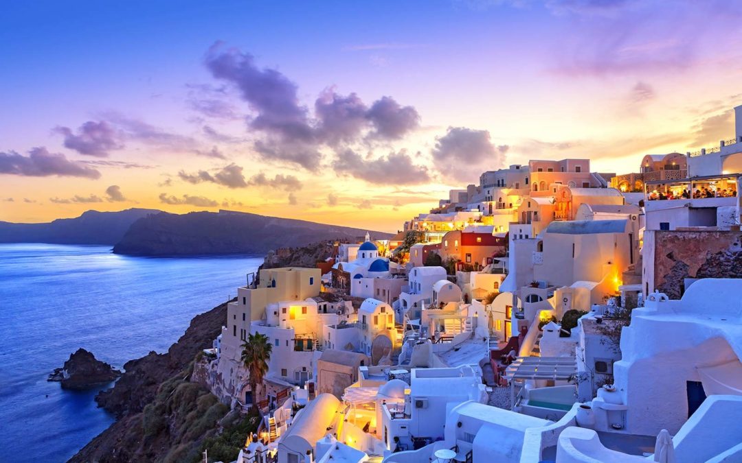 Which Deadly Mythological Woman Are You? Santorini sunset at dawn village of Oia Greece