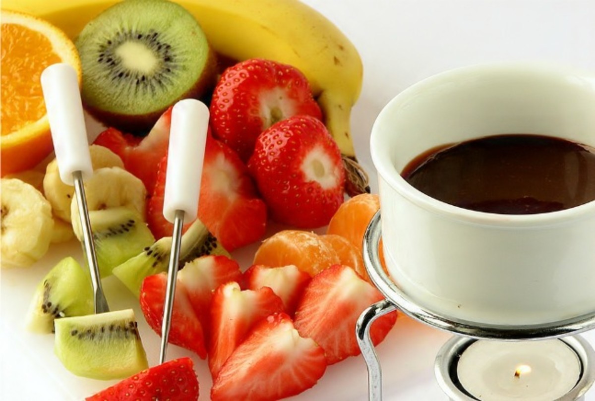 What Fruit Am I? fruits in chocolate fondue
