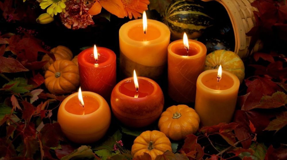 10 candles in autumn