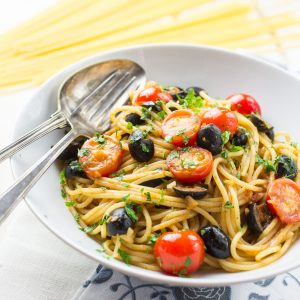 Pasta Age And Gender Quiz Spaghetti alla puttanesca (capers, olives, and anchovies)