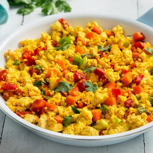 Could You Actually Go on a Vegan, Vegetarian or Pescatarian Diet? Scrambled tofu and veggie bacon