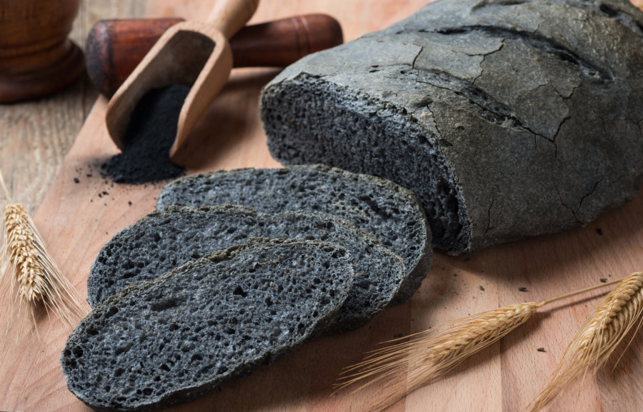 Activated charcoal bread