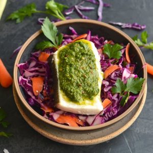 Can I Guess Relationship Status From Foods You Pick? Quiz Baked halibut with chimichurri