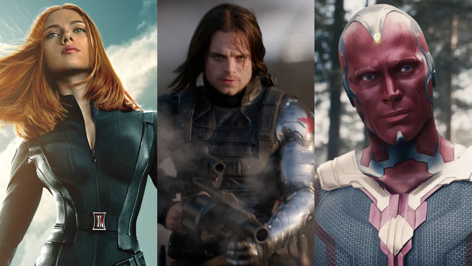 You got: Black Widow, Winter Soldier, and Vision! Which Three Marvel Characters Are You a Combo Of?