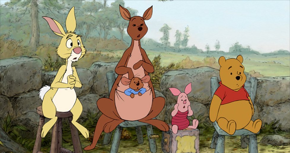 Winnie the Pooh   Rabbit, Kanga, Roo, Piglet,  Owl, Winnie the Pooh and Christopher Robin