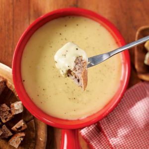 Have a Snacks Party by Yourself and We’ll Guess If You’re a Cat or Dog Person Cheese fondue