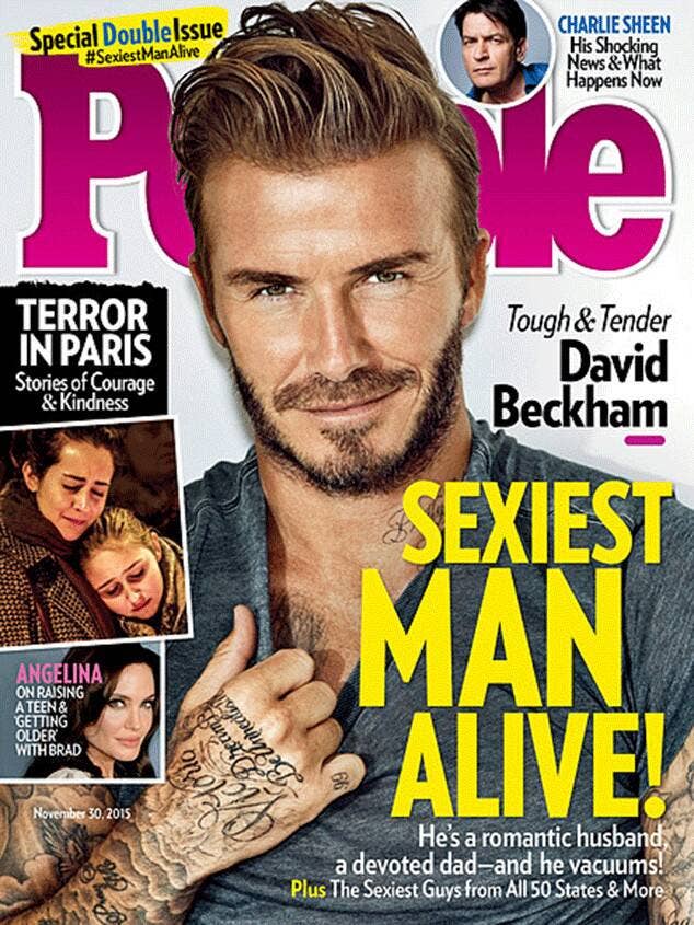 Rate People Magazine’s Sexiest Men Alive and We’ll Guess the Decade You Were Born People Magazine David Beckham (2015)