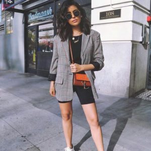 How Trendy Were You Last Year? Quiz Bike shorts with a blazer