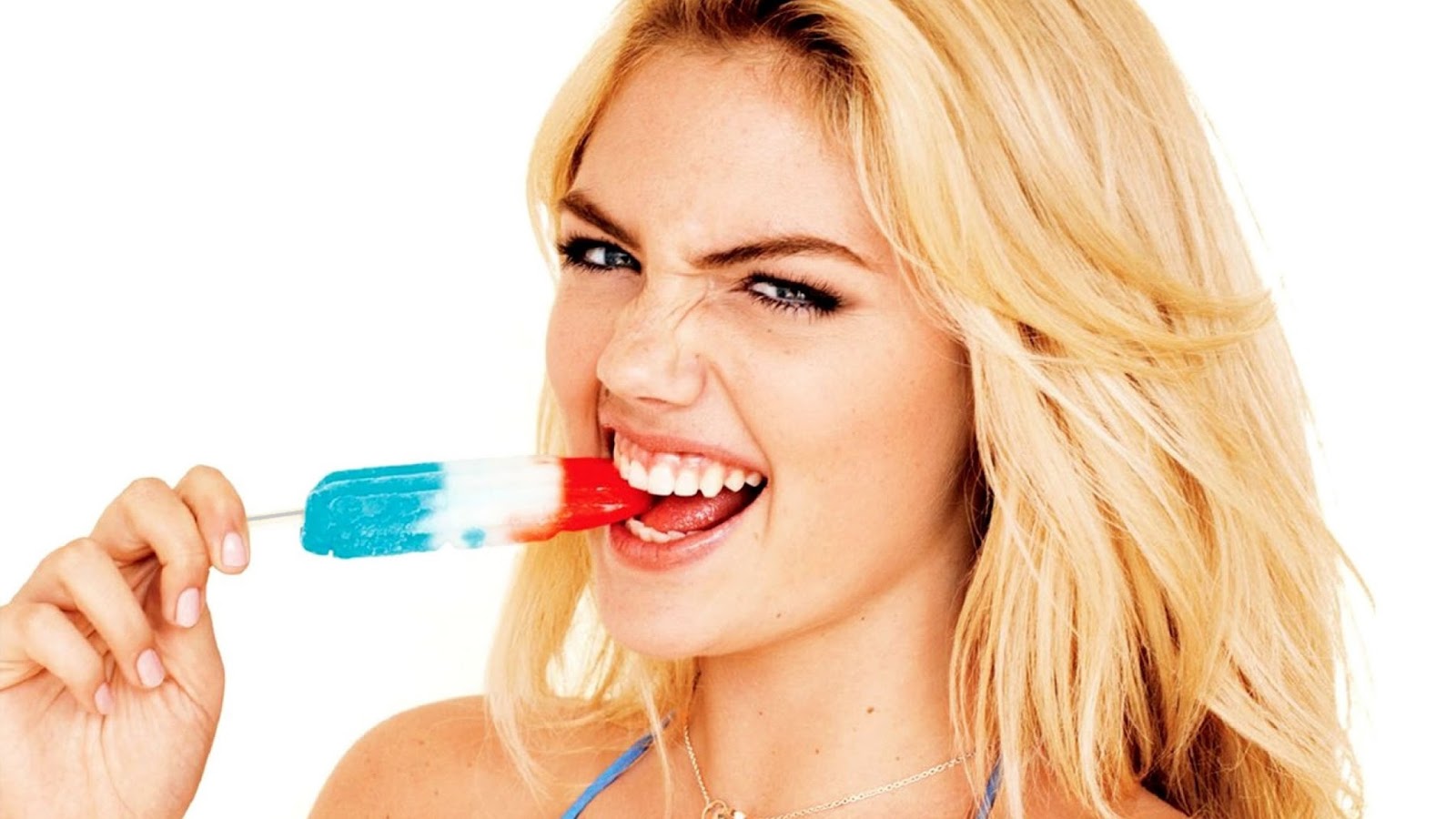 Can I Actually Guess Your 👩🏻‍🦱 Hair Color Based on How You Rate These Beautiful Celebrities? Kate Upton Woman Eating Ice Cream