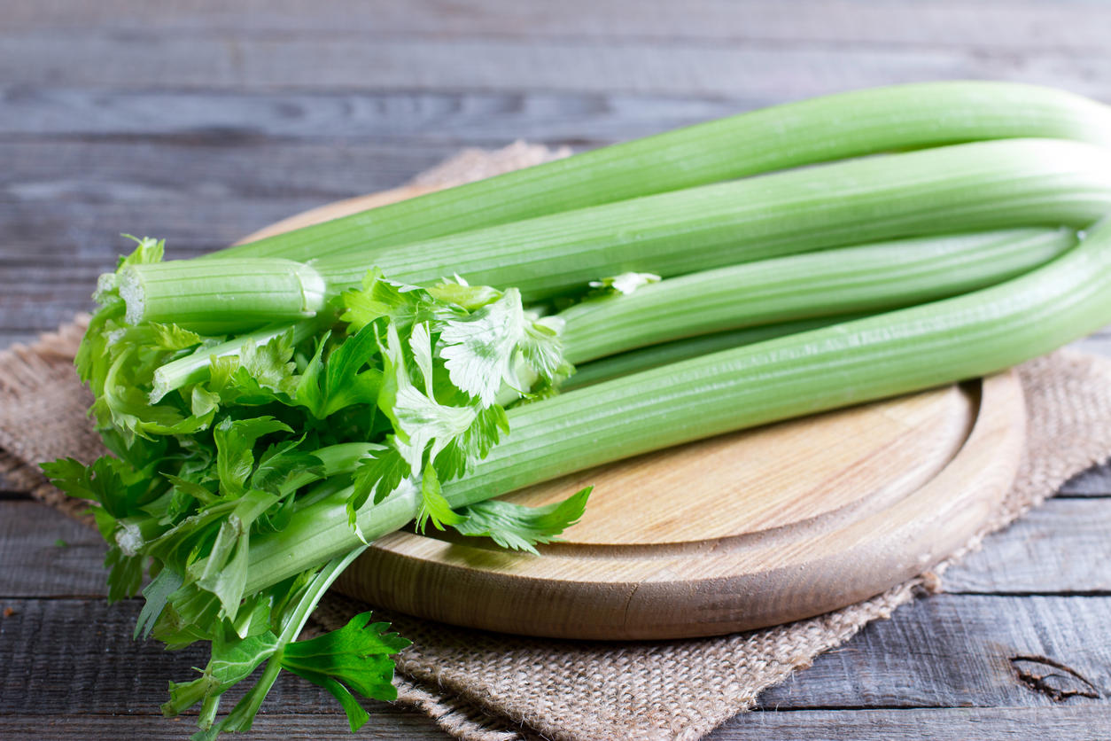 🍆 If You’ll Eat at Least 18/25 of These Vegetables, Then You’re Not a Picky Eater Fresh Green Celery Stems On Wooden Cutting Board