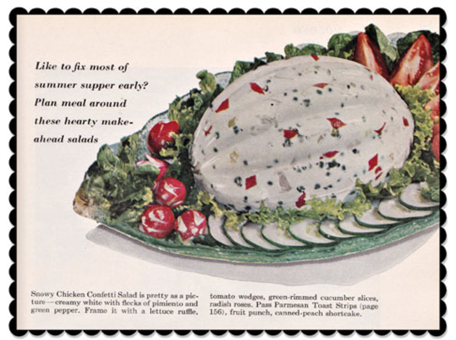 Would You Say Yay or Nay to These Vintage Foods? Snowy Chicken Confetti Salad