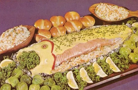 Would You Say Yay or Nay to These Vintage Foods? Baked Stuffed Salmon