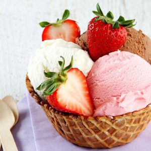 Eat Cold Foods For Day & I'll Give You Cool Nickname Quiz Ice cream in a waffle bowl