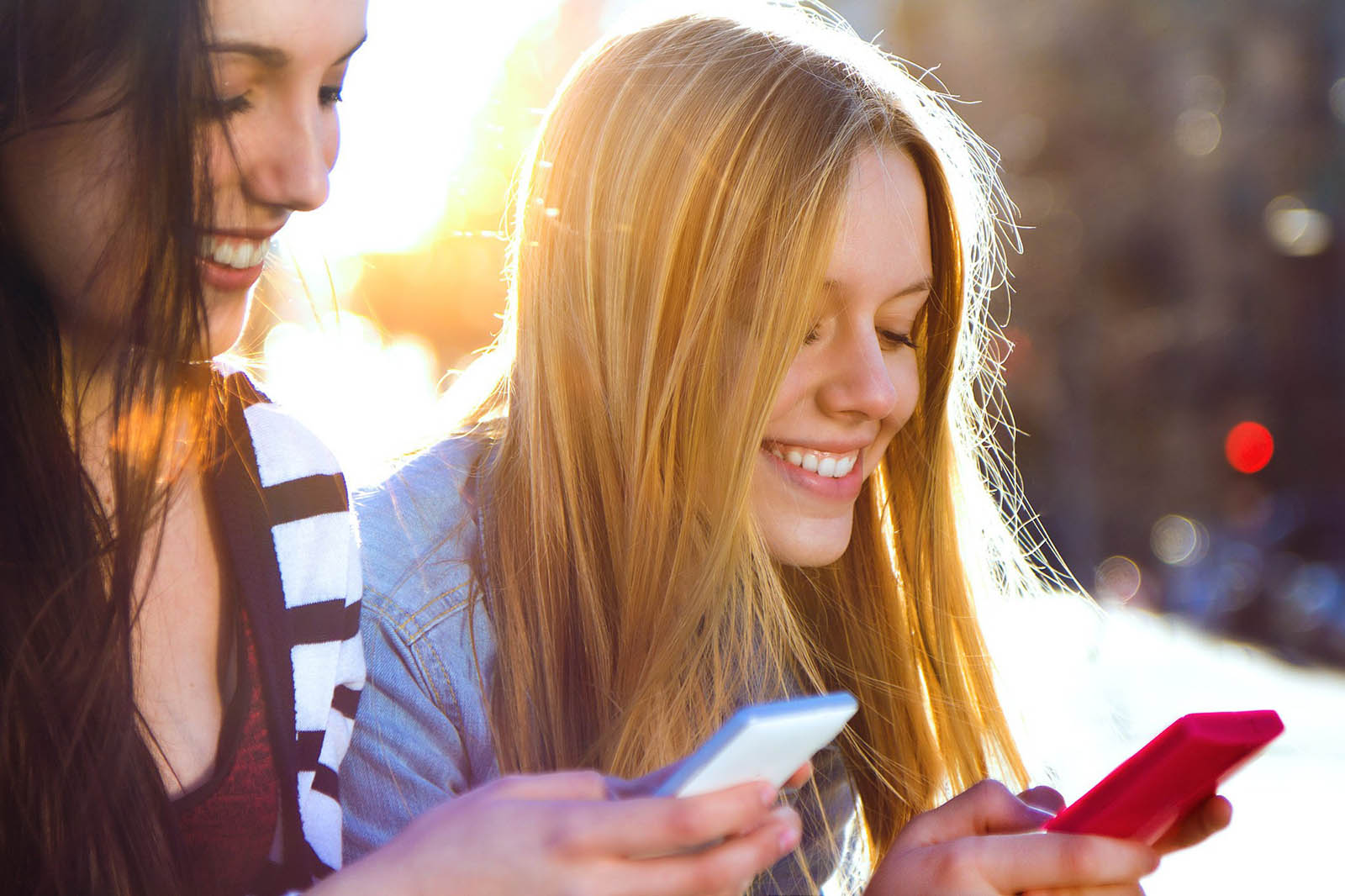 Teens Millennials Woman On Smartphones